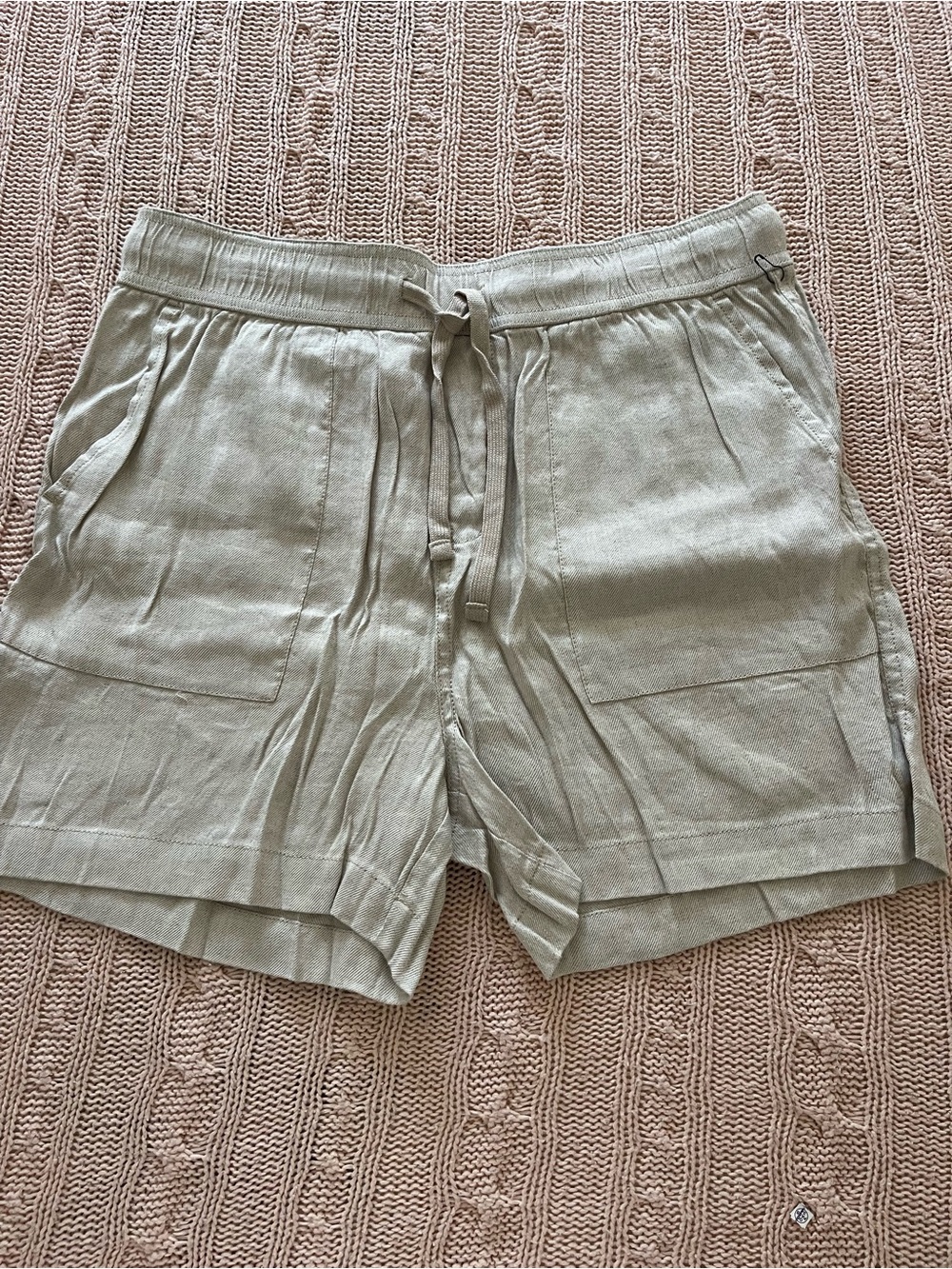 Epic Threads Sage Green Drawstring Linen-Blend Men's Shorts